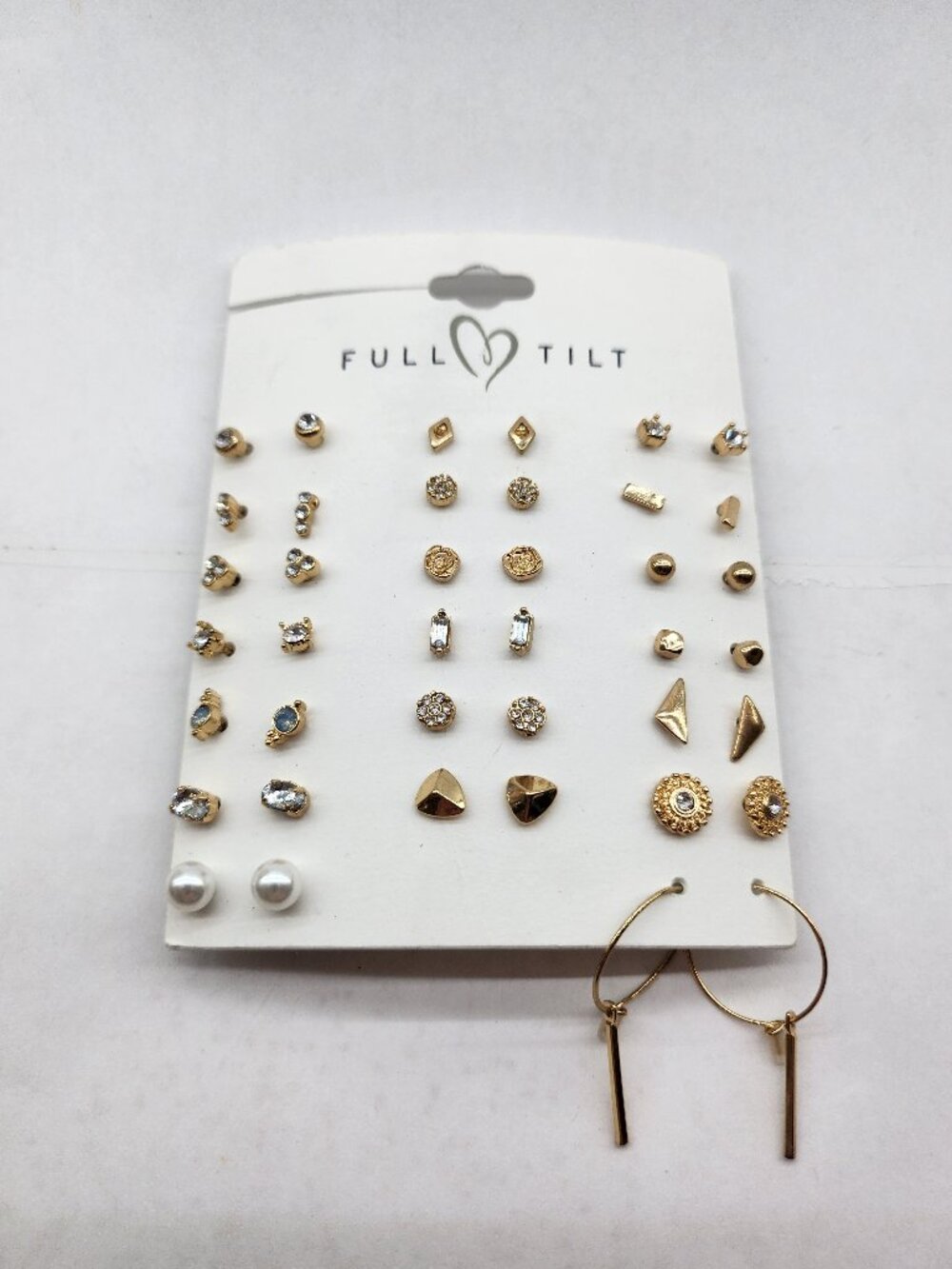 BFD-Earring Studs pack of 20 Variety in Gold Tones